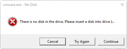 No Disk Error in VMware
